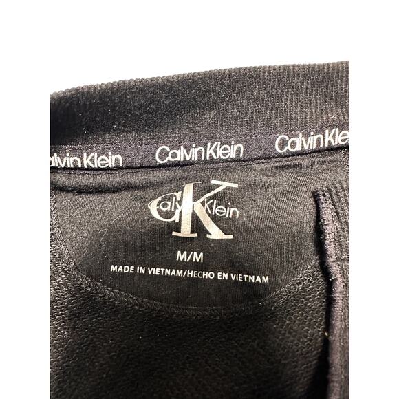 Calvin Klein Black Sweater w/ Leopard CK Logo Sweatshirt Size Medium - Picture 3 of 9